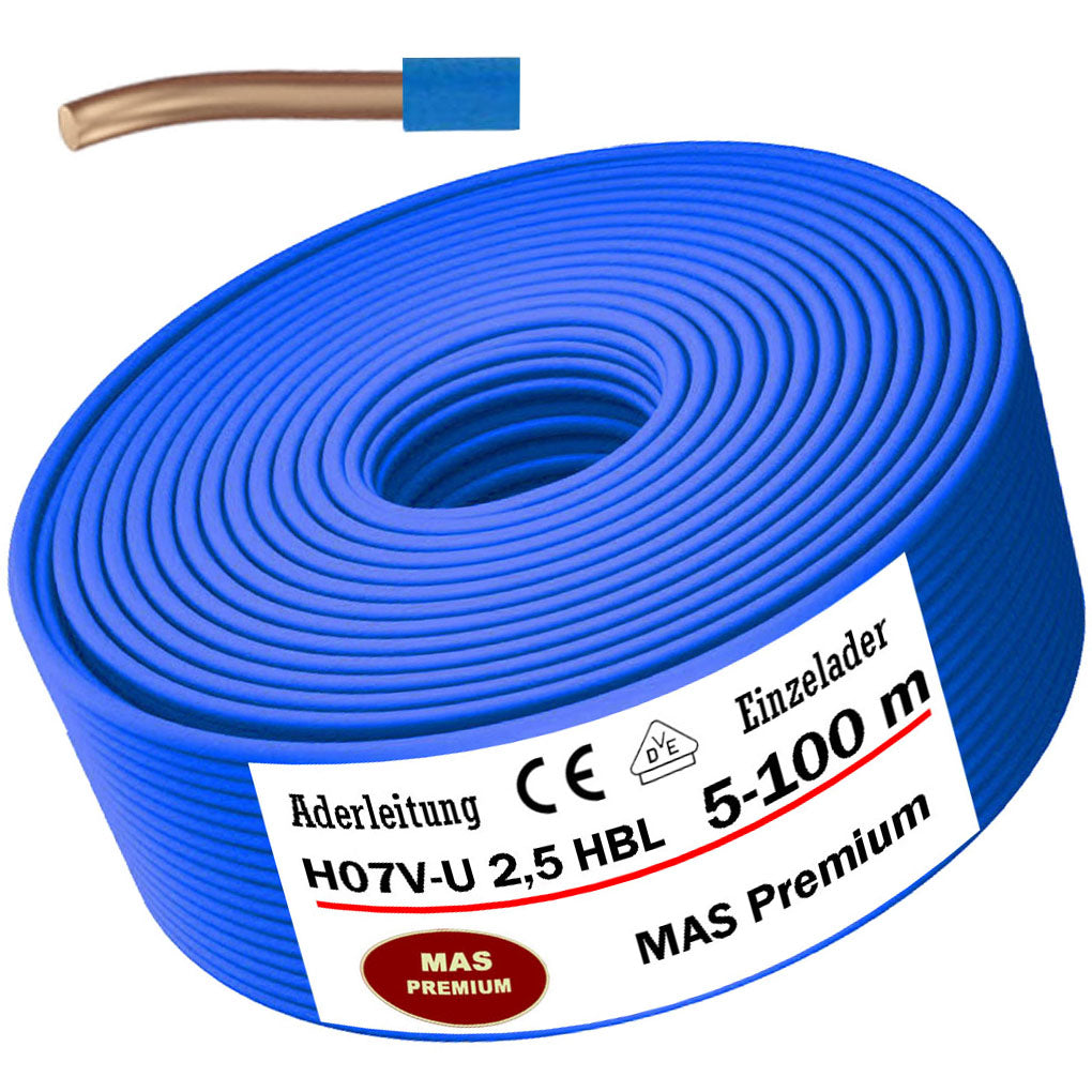 H07 V-U 2,5 mm² HBL Aderleitung - 5 bis 100 m