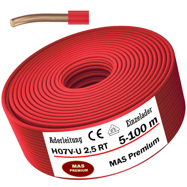 H07 V-U 2,5 mm² RT Aderleitung - 5 bis 100 m