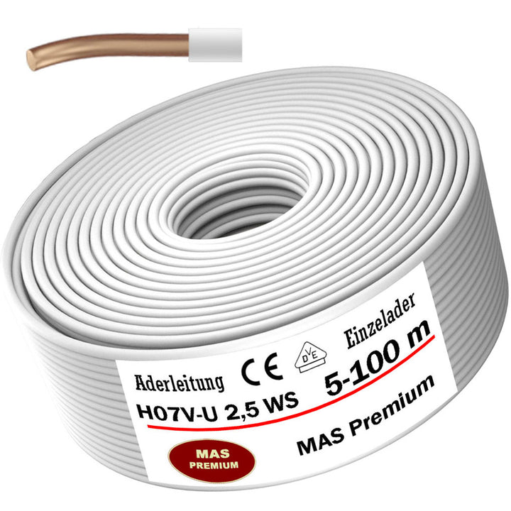 H07 V-U 2,5 mm² WS Aderleitung - 5 bis 100 m