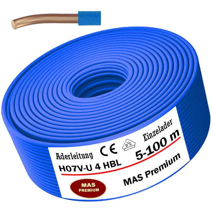 H07 V-U 4 mm² HBL Aderleitung - 5 bis 100 m