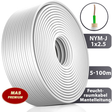 NYM-J 1x2,5 mm² Feuchtraumkabel Grau - 5 bis 100 m