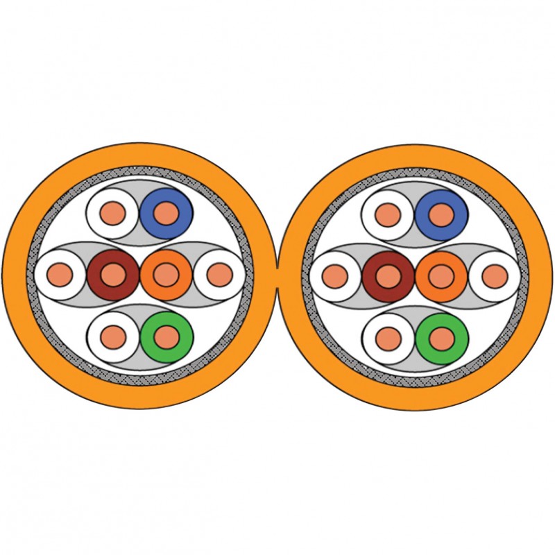 CAT 7+ Kabel Dataline 1000 Duplex STP AWG23 8P PIMF FRNC Orange 1000Mhz - 5 bis 100 m