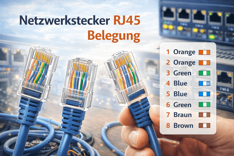 Netzwerkstecker RJ45 Belegung