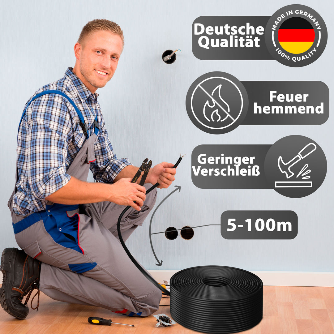 H03VVH2-F 2x0,75SW Steuerleitung Schwarz - 5 bis 100 m
