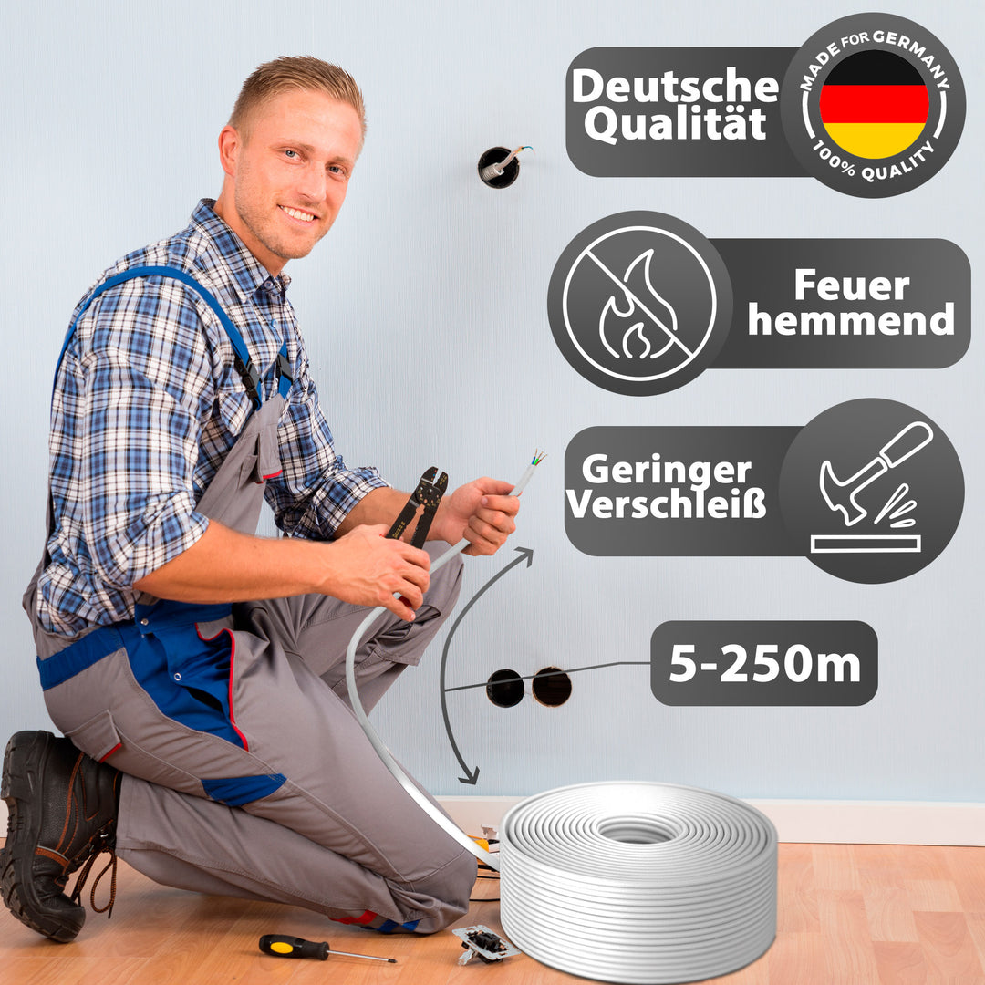 Telefonkabel J-Y(ST) Y 2x2x0,8 Grau - 5 bis 250 m