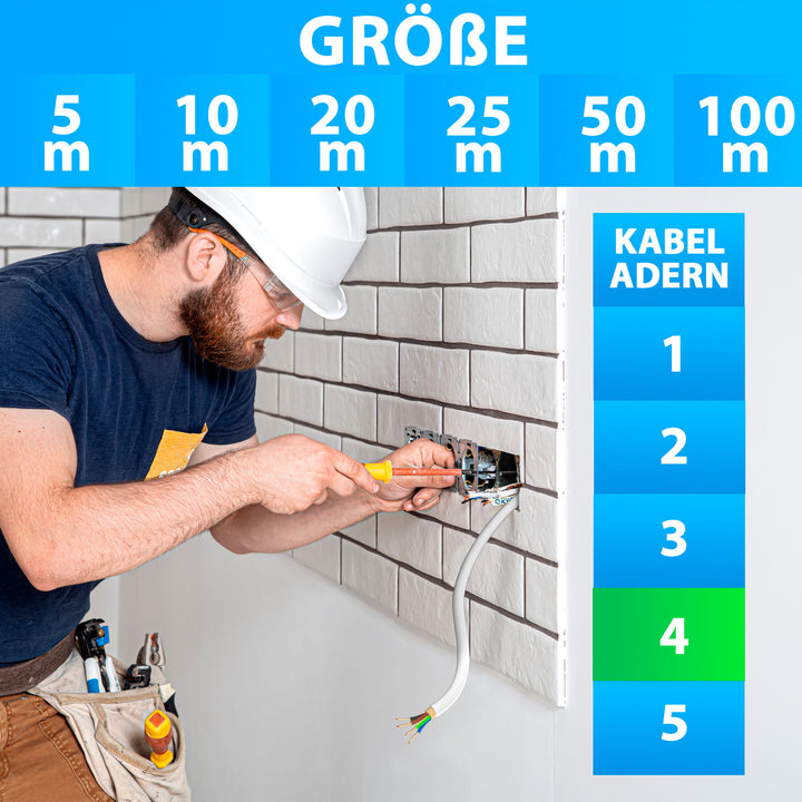 NYM-J 4x6 mm² Feuchtraumkabel Grau - 5 bis 50 m