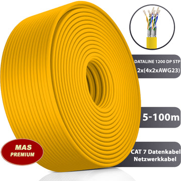 Cat 7A Kabel DATALINE 1200 DUPLEX STP Gelb - 5 bis 100 m