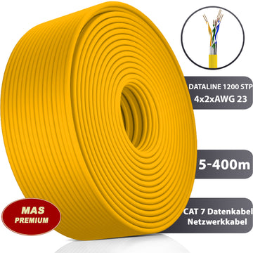 Cat 7A Kabel Dataline 1200 STP Gelb - 5 bis 400 m