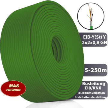 5-250m  EIB-Y(St) Y 2x2x0,8 GN Busleitung Telekommunikationbusleitung