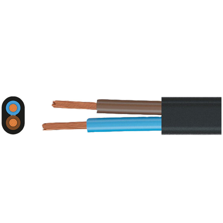H03VVH2-F 2x0,75SW Steuerleitung Schwarz - 5 bis 100 m