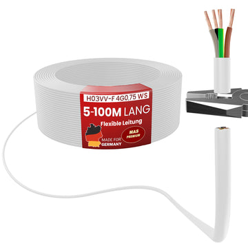 H03VV-F 4G 0,75 Schlauchleitung Weiß 5 bis 100 m