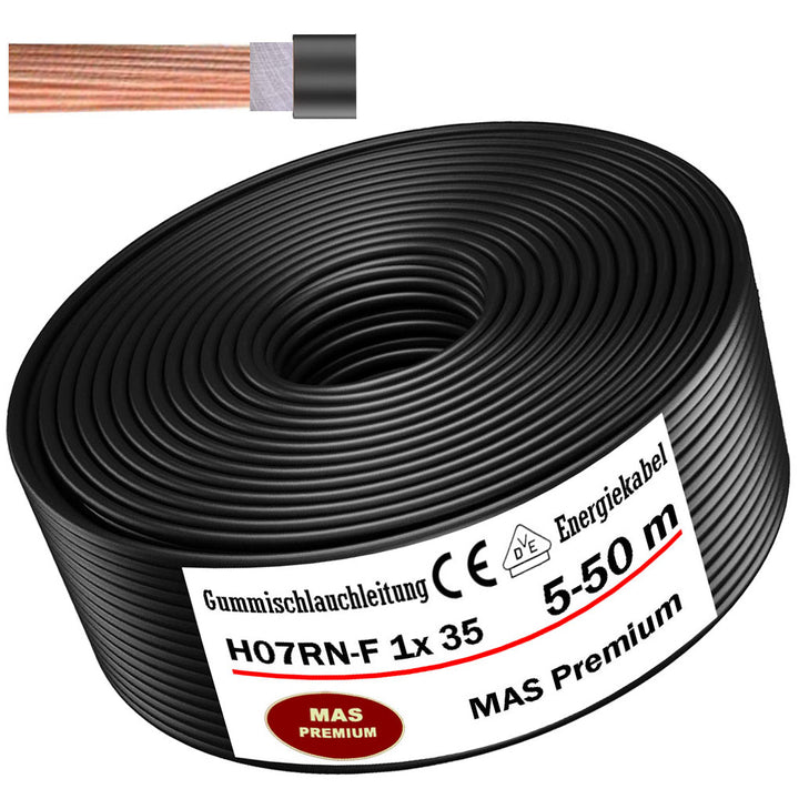 H07RN-F 1x35 mm² Gummischlauchleitung Schwarz 5 bis 50 m