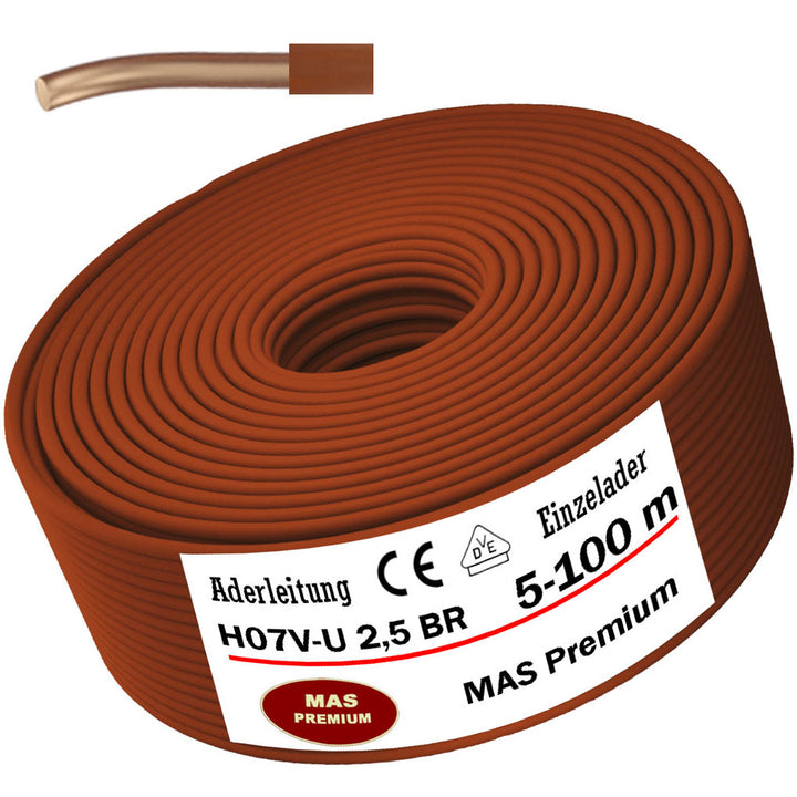 H07 V-U 2,5 mm² BR Aderleitung - 5 bis 100 m