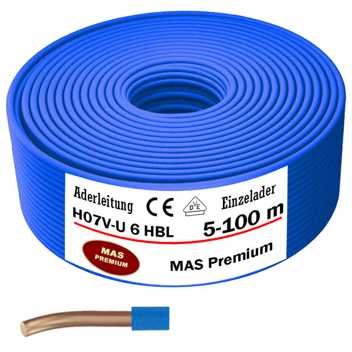 H07 V-U 6 mm² HBL Aderleitung - 5 bis 100 m