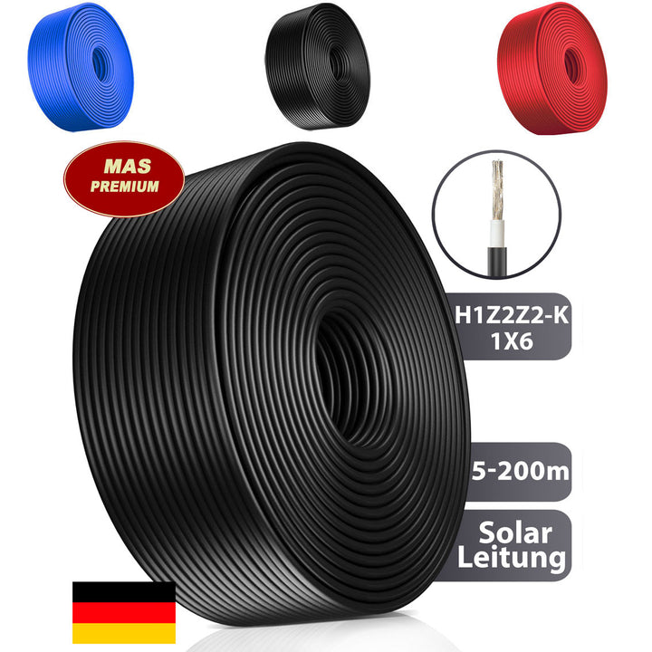 Solarkabel 6mm² H1Z2Z2-K - 5 bis 200 m