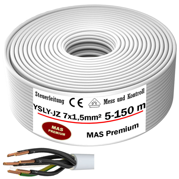 5-150m  YSLY-JZ 7x1,5 Flexibles Ladekabel für E-Auto Steuerkabel Werkzeugmaschinen Steuerleitung