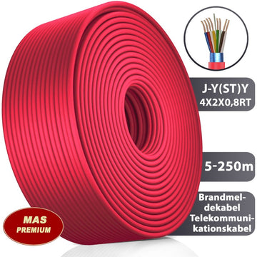 Brandmeldekabel J-Y(ST) Y 4x2x0,8 RT 5 bis 250 m